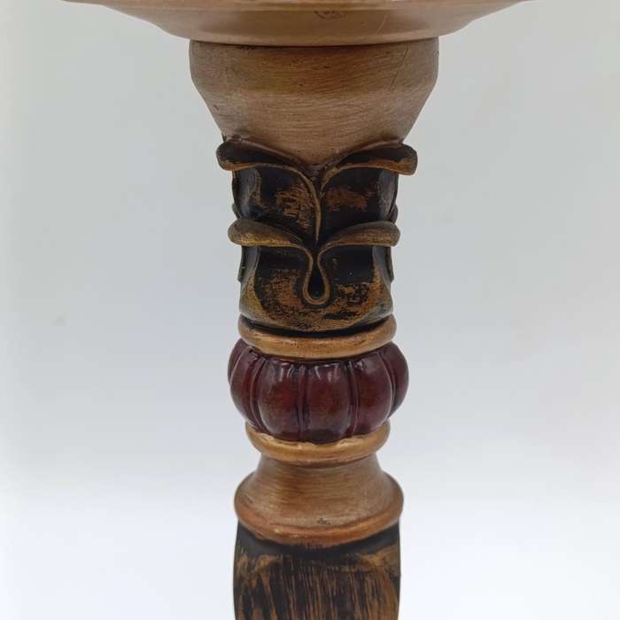 Pair of very unique resin candle holders with lamp-shade styled candles