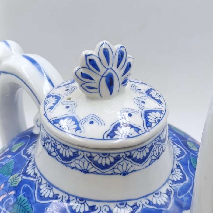 Vintage very large Chinese porcelain teapot with floral design