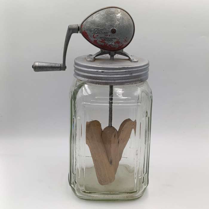 Antique Blow glass butter churn