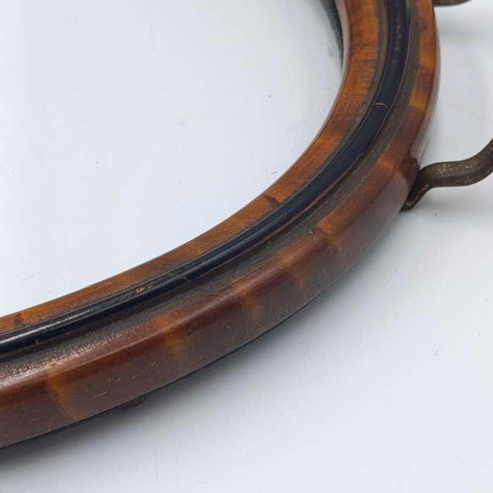 Antique oval tray with cutglass centre