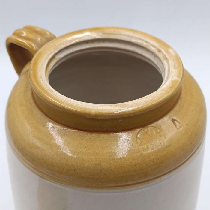 Vintage Indian Madhav Pottery stoneware screw lid jar