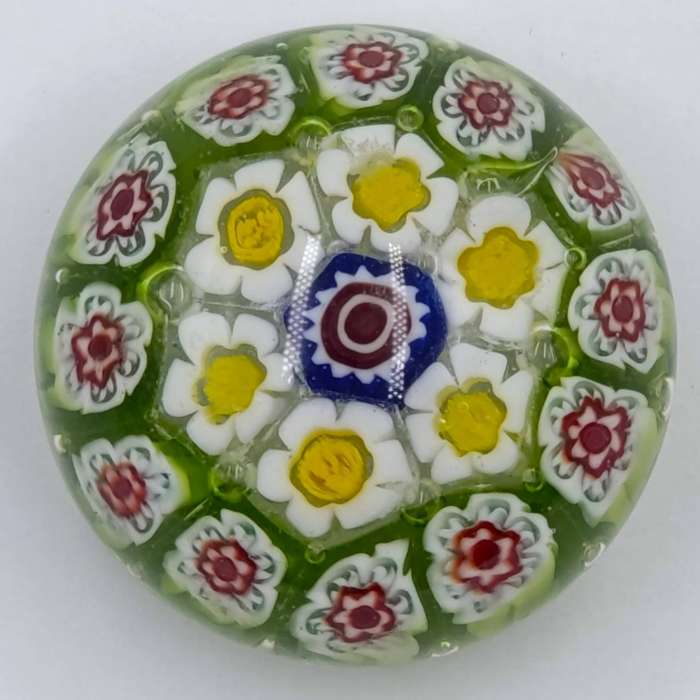 Vintage Millefiori handmade glass paperweight