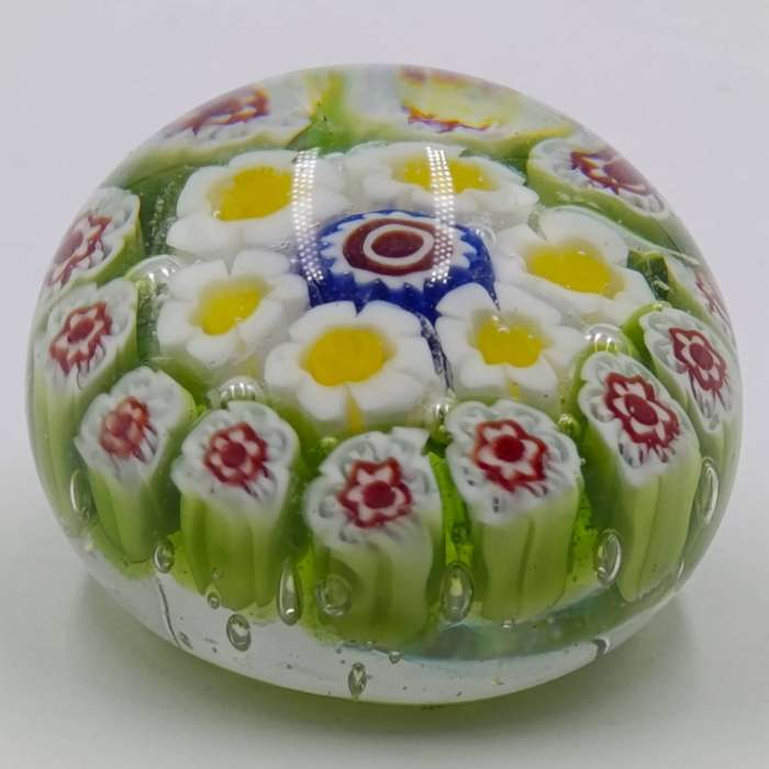 Vintage Millefiori handmade glass paperweight
