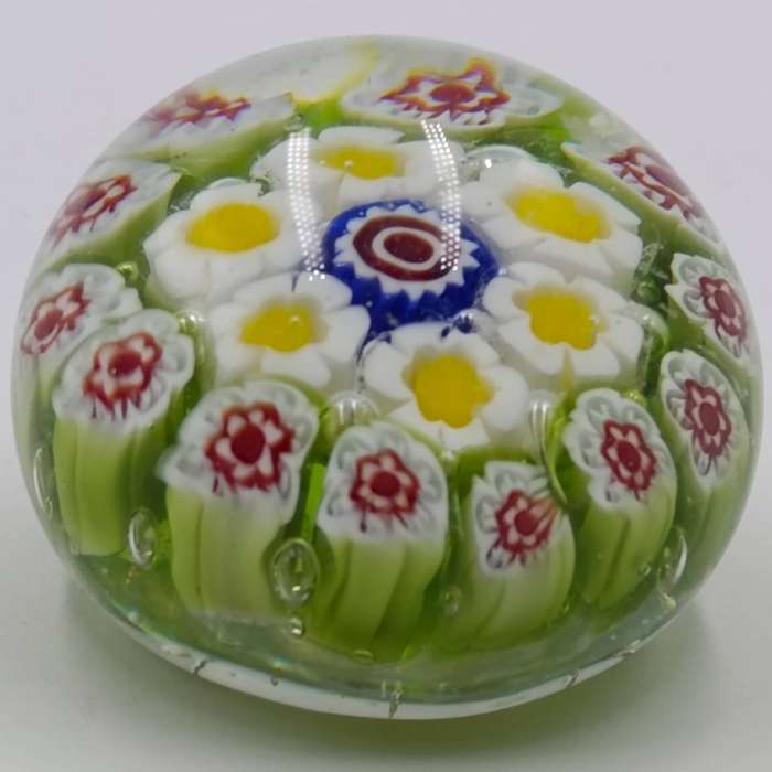 Vintage Millefiori handmade glass paperweight