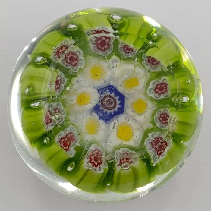 Vintage Millefiori handmade glass paperweight