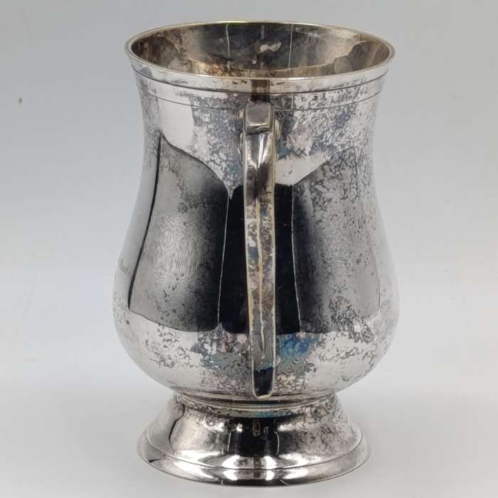 Silverplated mug given to Major Des Barker from the officers of 12 Squadron 1978-1984