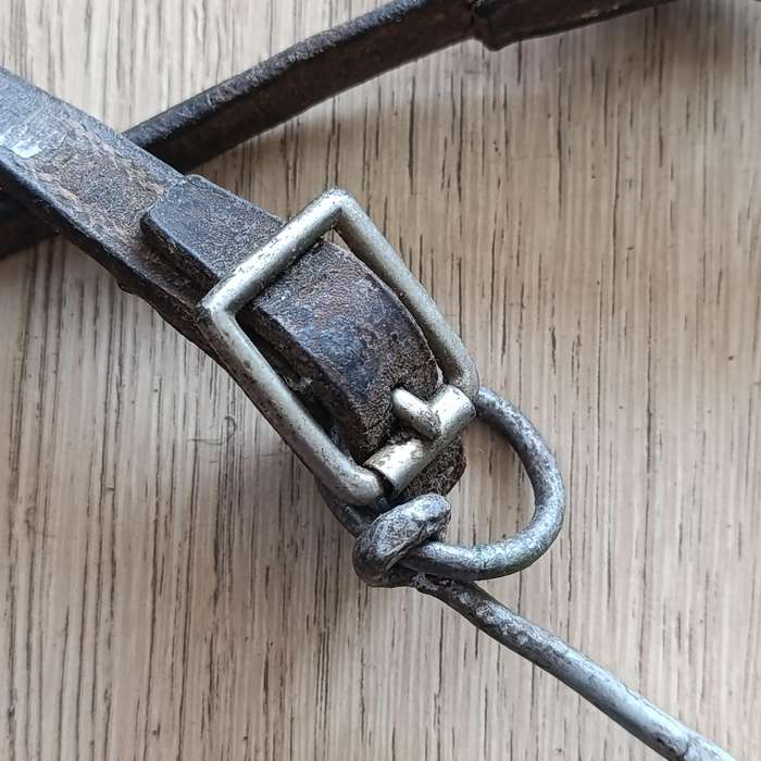 Vintage Horse bridle with bit and one stirrup - leather strap broken