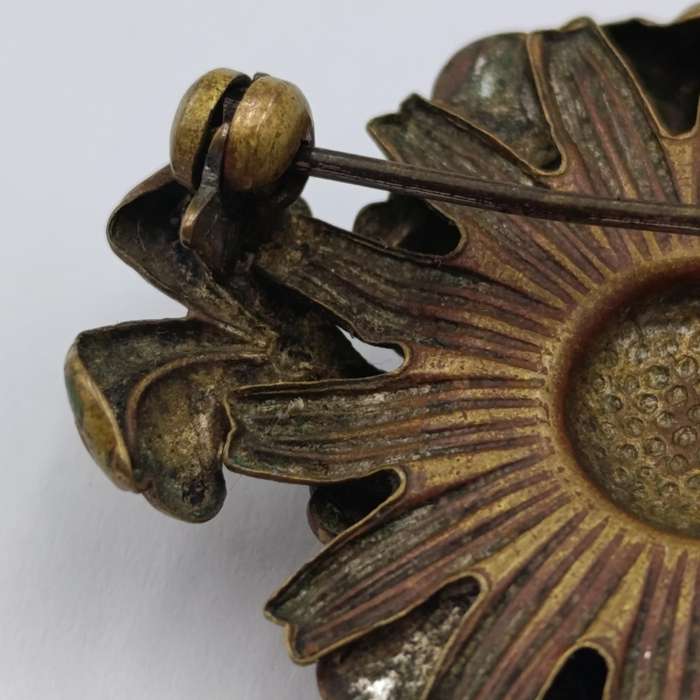 Antique brooch with Czech faux Opal