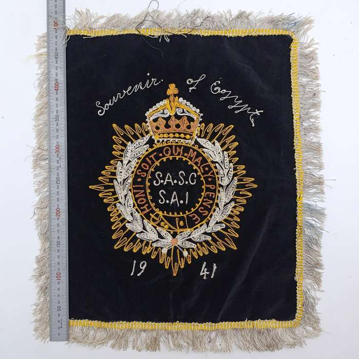 1941 SA Services Corps souvenir of Egypt embroidered cloth