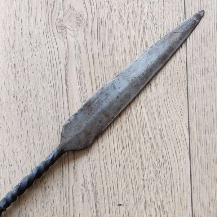Vintage West African Spear with shortened shaft