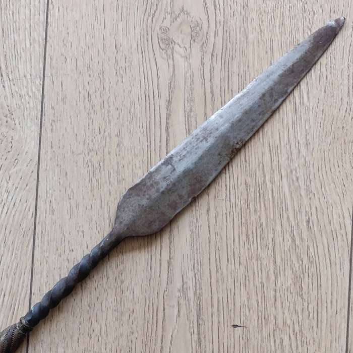 Vintage West African Spear with shortened shaft