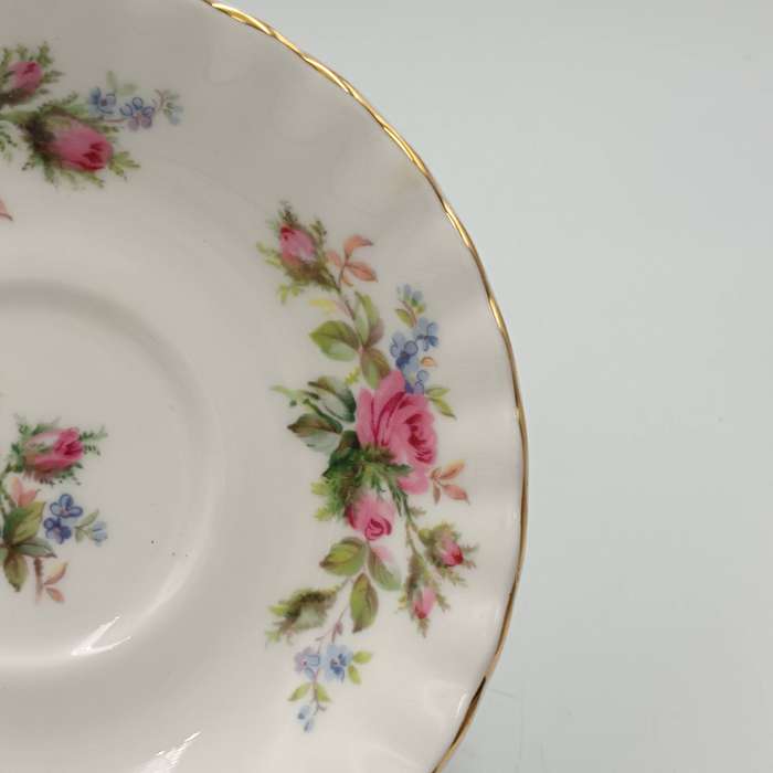 Vintage Royal Albert Moss Rose porcelain trio