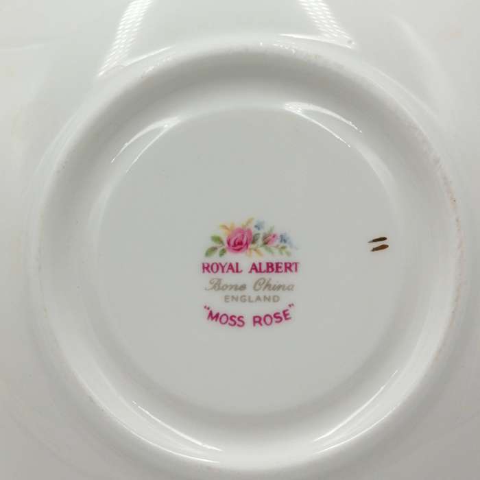 Vintage Royal Albert Moss Rose porcelain trio