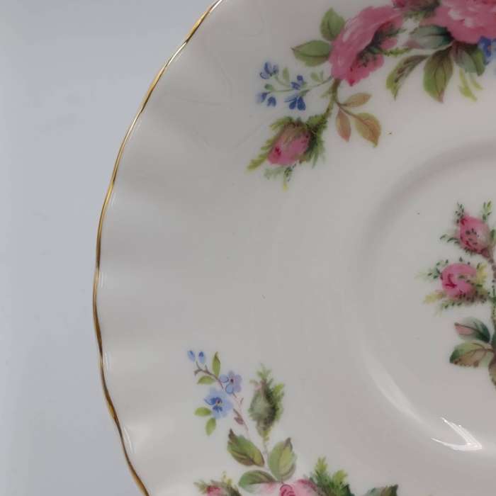 Vintage Royal Albert Moss Rose porcelain trio