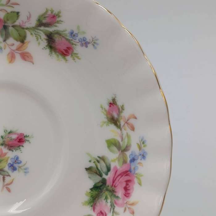 Vintage Royal Albert Moss Rose porcelain trio