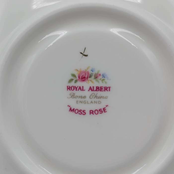 Vintage Royal Albert Moss Rose porcelain trio