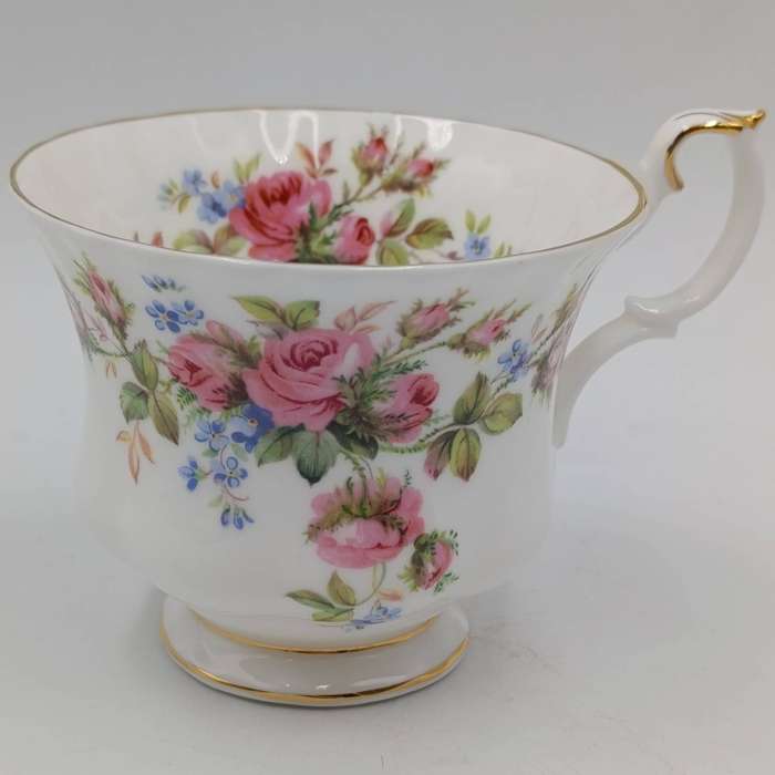Vintage Royal Albert Moss Rose porcelain trio