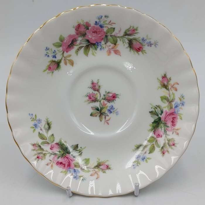 Vintage Royal Albert Moss Rose porcelain trio