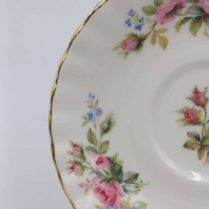 Vintage Royal Albert Moss Rose porcelain trio