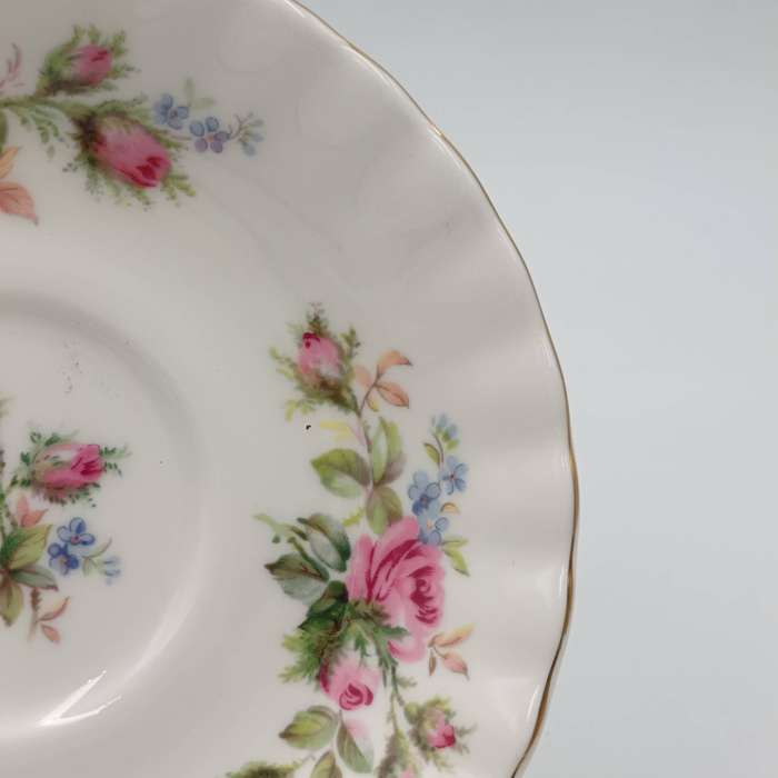Vintage Royal Albert Moss Rose porcelain trio