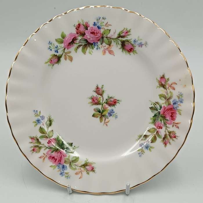 Vintage Royal Albert Moss Rose porcelain trio