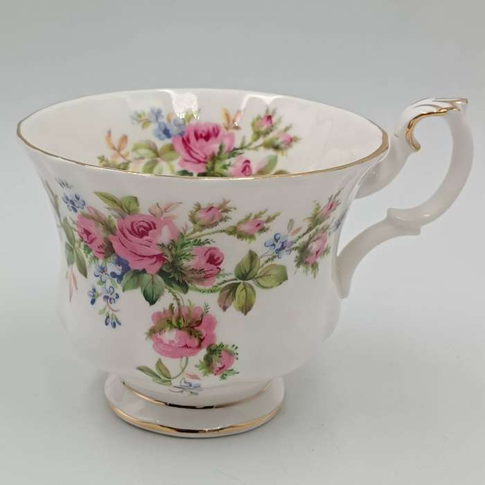 Vintage Royal Albert Moss Rose porcelain trio