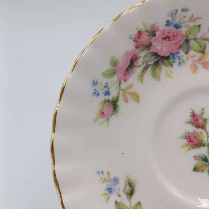 Vintage Royal Albert Moss Rose porcelain trio