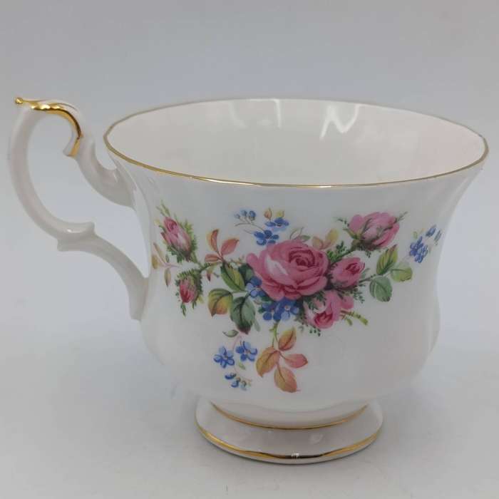 Vintage Royal Albert Moss Rose porcelain trio