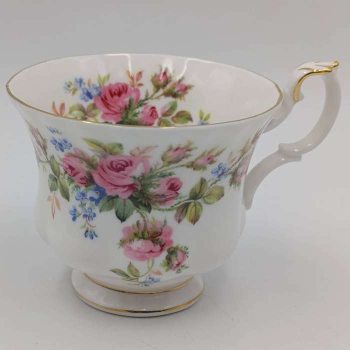 Vintage Royal Albert Moss Rose porcelain trio