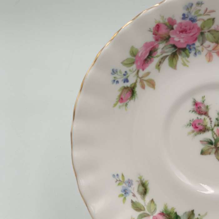 Vintage Royal Albert Moss Rose porcelain trio