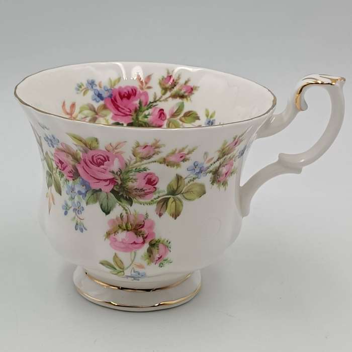 Vintage Royal Albert Moss Rose porcelain trio