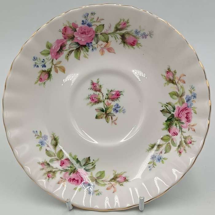 Vintage Royal Albert Moss Rose porcelain trio