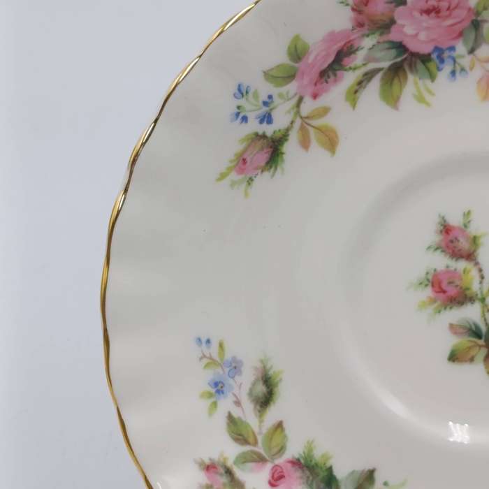 Vintage Royal Albert Moss Rose porcelain trio