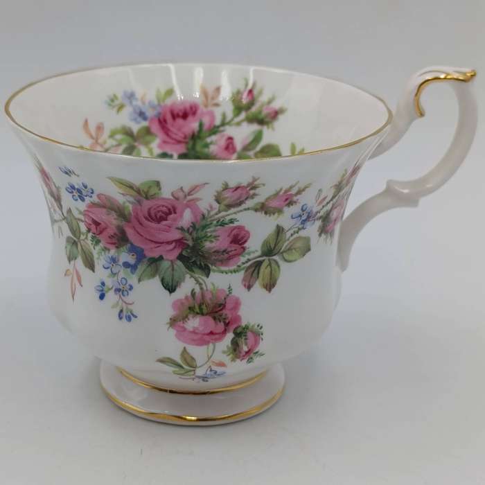Vintage Royal Albert Moss Rose porcelain trio