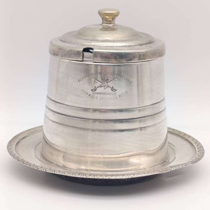 Set of 5 SADF command officers Mess Voortrekkerhoogte silverplated pieces