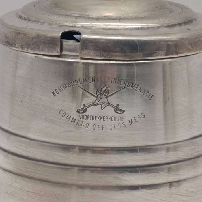 Set of 5 SADF command officers Mess Voortrekkerhoogte silverplated pieces