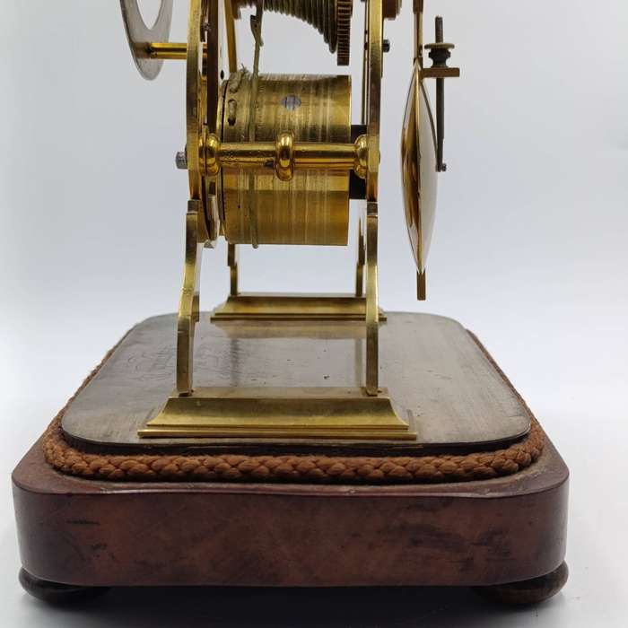 Antique G&WE Etheridge brass skeleton clock - runs and stops