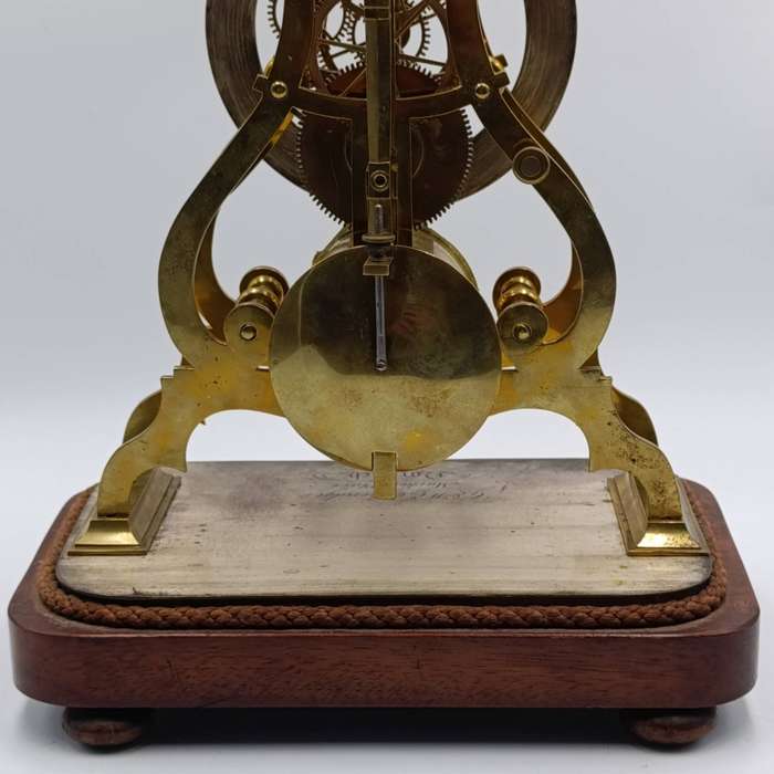 Antique G&WE Etheridge brass skeleton clock - runs and stops