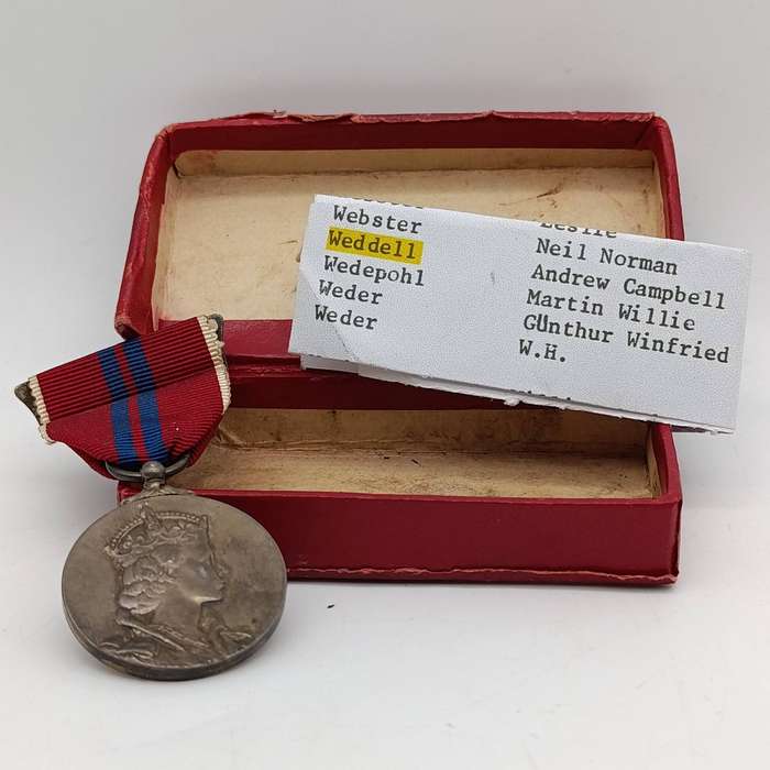 WW1 Military service Merit medal issued to 425 staff sergeant Andrew Campbell Weddell including 1953