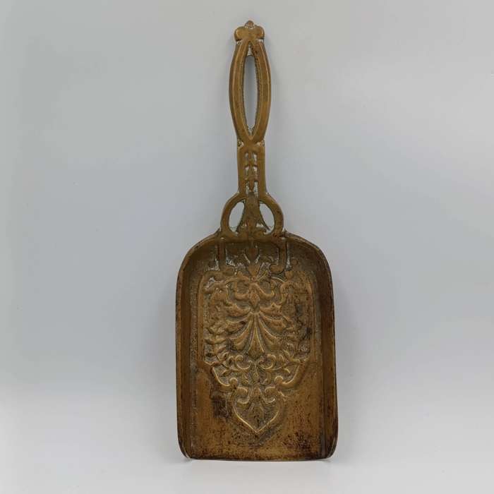 Antique solid brass coal scoop