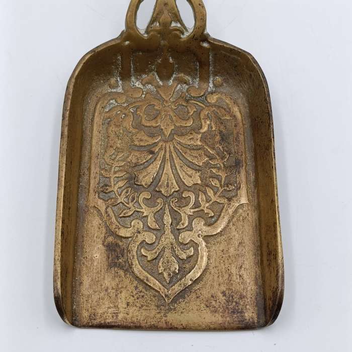 Antique solid brass coal scoop