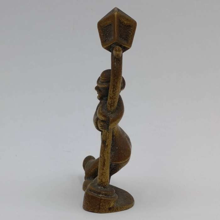 Vintage drunk man leaning on lamp post figurine