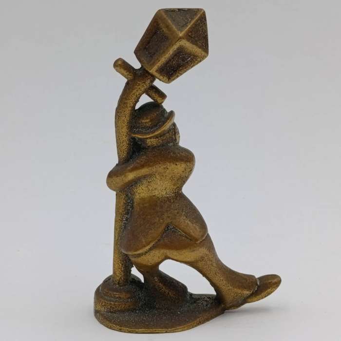 Vintage drunk man leaning on lamp post figurine