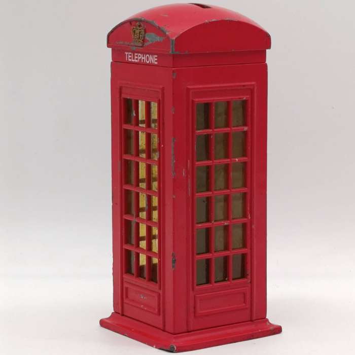 British telephone booth die-cast money box
