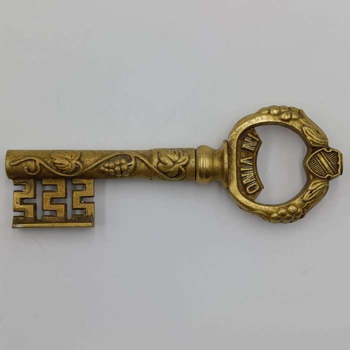 Vintage Veritas in Vino key shaped corkscrew and bottle opener
