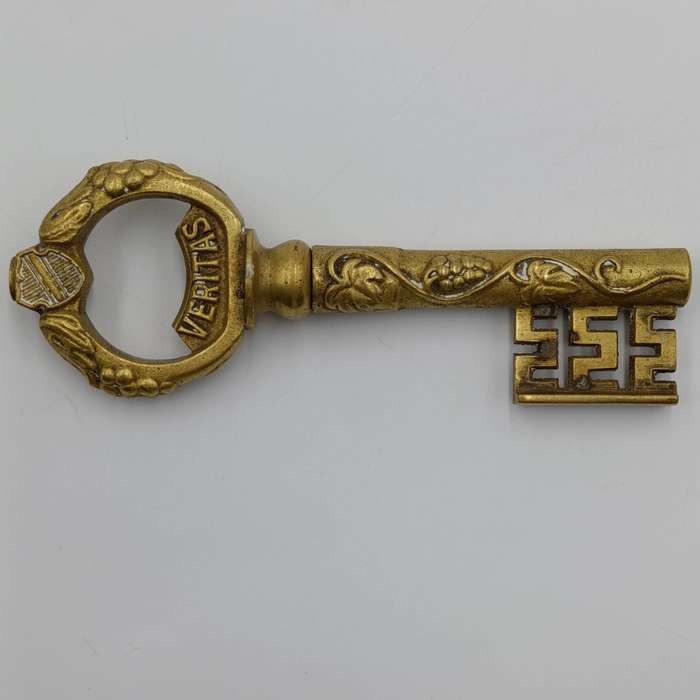 Vintage Veritas in Vino key shaped corkscrew and bottle opener
