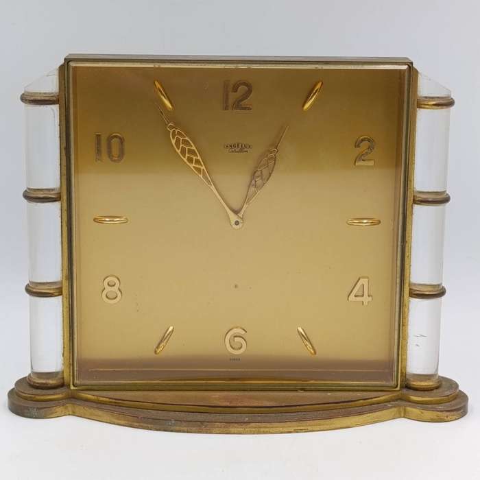 Vintage Angelus Carillon Swiss 8 day desk clock - not running - alarm winder broken