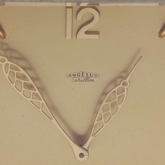 Vintage Angelus Carillon Swiss 8 day desk clock - not running - alarm winder broken