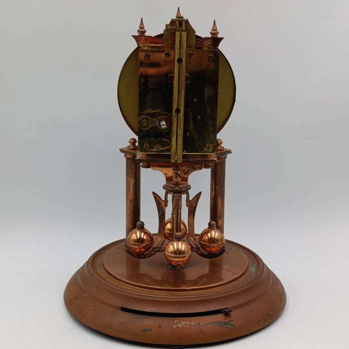 Vintage Commando 400 day anniversary dome clock with glass dome - suspension wire broken - height 28