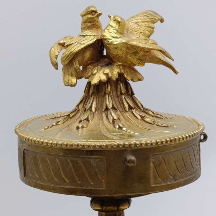 Antique French mantel clock with garniture candlesticks
